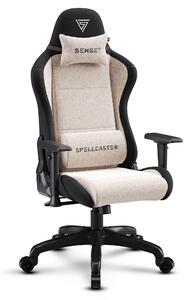 Sense7 Spellcaster FUKU sedia da gioco, poltrona da gioco, sedia da ufficio, sedia da scrivania ergonomica, 120 kg, tessuto, beige