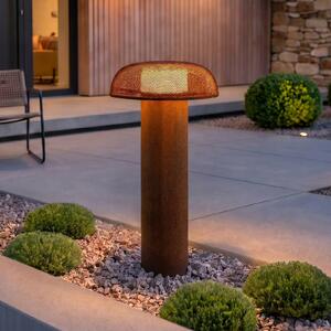 Lucande Lampione a LED MAILE, 80 cm, color ruggine, IP65 Maile, Marrone / Ruggine, Alluminio, Design