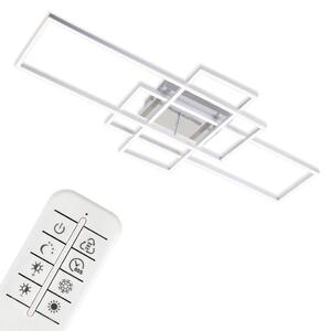 Lampada da soffitto a LED dimmerabile con telecomando CCT timer 55W argento metallo Briloner