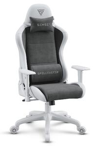 Sense7 Spellcaster FUKU sedia da gioco, poltrona da gioco, sedia da ufficio, sedia da scrivania ergonomica, sedia girevole 120 kg, bianco e grigio