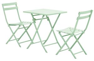 Outsunny Set Tavolo e Sedie da Giardino ed Esterno in Metallo Verde, Set da 3 Pezzi Pieghevole e Salvaspazio|Aosom