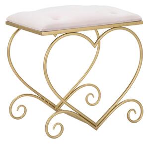 Sgabello in metallo dorato con tessuto imbottito rosa HEART ROSA Dimensioni 50x37,5x51,5 cm peso 3,5 kg rivestimento colore Rosa