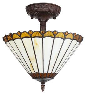 Clayre & Eef Lampada da soffitto Tiffany Ø 29x30 cm Vetro marrone beige