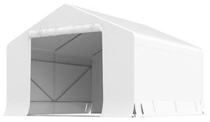 Outsunny Capanno da Giardino e Tenda Garage 3x3 m Impermeabile con Porta Avvolgibile, Metallo e PE, Bianco | Aosom Italy