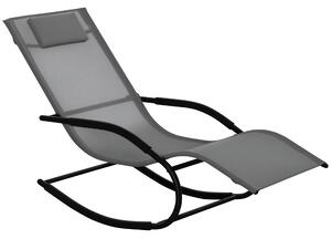 Outsunny Sdraio a Dondolo Zero Gravity Ergonomica, in Metallo e Texteline, 63x160x88cm|Aosom