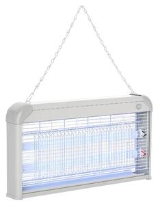 Outsunny Elettroinsetticida da Esterno e Interno con Lampada Antizanzare UV per 60m², Zanzariera Elettrica 30W Grigio|Aosom