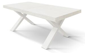 Tavolo moderno allungabile bianco frassino gambe bianche 160x90x76 180x90x76