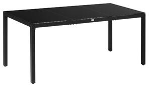 Outsunny Tavolo da Giardino Rettangolare per 8 Persone in Alluminio e Vetro Temperato, 180x80x72cm, Nero