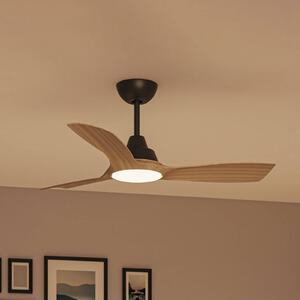 Philips Ventilatore LED Olas, Ø 106 cm, marrone/nero, silenzioso dimmerabile, Legno chiaro, Soggiorno / Sala da pranzo, Plastica, Moderno