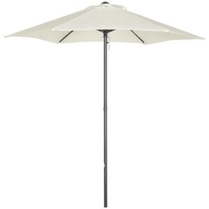 Outsunny Outusnny Ombrellone da Giardino 2x2m Rotondo con Palo Centrale in Alluminio, Beige|Aosom