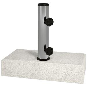 Outsunny Base per Ombrellone da Giardino 25kg per Pali da Ø32mm, Ø38mm e Ø48mm, in Granito e Acciaio Inox, 45x22.5x40 cm, Grigia|Aosom
