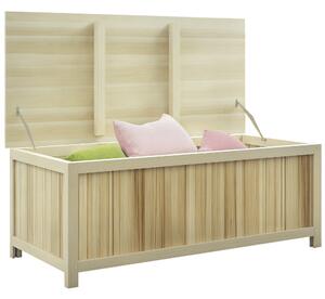Outsunny Panca Contenitore da Giardino da 172L in Legno di Abete, 120x55x45cm, Colore Legno|Aosom