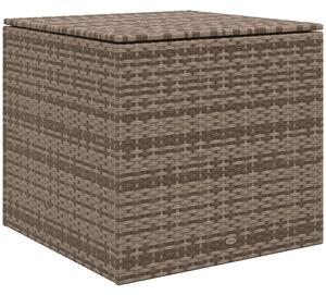 Outsunny Baule da Esterno in Rattan PE e Acciaio con Fodera Interna, 75x75x70 cm, Nero e color Sabbia|Aosom