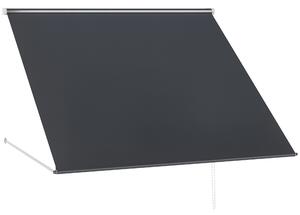 Outsunny Tenda da Sole a Bracci con Apertura Manuale, Inclinazione e Protezione UV30+, 150x120 cm, Grigio|Aosom