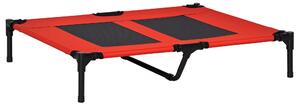 PawHut Lettino per Cani Grandi Rialzato con Tessuto a Rete, Peso Massimo 30kg, 91.5x76.2x18 cm, Rosso|Aosom