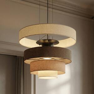 Lampada a sospensione Peldano Lucande, dimmerabile, Marrone / Ruggine, Soggiorno / Sala da pranzo, Tessuto / Stoffa / Seta, Moderno, Lampada a sospensione