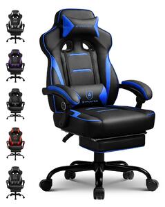 Sedia da gaming GTPLAYER con poggiapiedi, sedia da ufficio ergonomica con capacità di carico di 150 kg, poltrona da gaming con supporto lombare e poggiatesta, sedia da computer regolabile in altezza