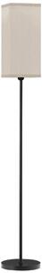 HOMCOM Lampada da Terra 40W con Interruttore a Pedale, in Tessuto Effetto Lino e Metallo, Ø25x161.5 cm, Nero e Beige