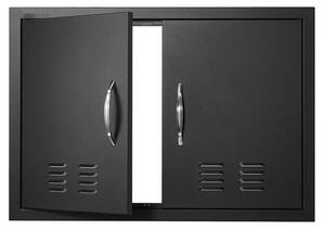 Porta di accesso al barbecue - Doppia porta da cucina esterna di alta qualità - Montaggio a filo muro - Porta a muro verticale con maniglie e fessure di ventilazione - 762 x 533 x 46 mm - Perfetta per isole barbecue e stazioni barbecue