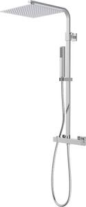 SUMBA Doccia a pioggia termostatica - 30x30 cm - Acciaio inox - Set doccia cromato senza rubinetto