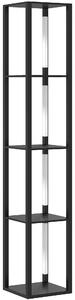 HOMCOM Lampada da Terra con 4 Ripiani, 3 Luminosità Regolabili e Interruttore a Pedale, 29x29x163 cm, Nero | Aosom Italy