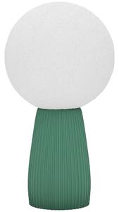 HOMCOM Lampada da Tavolo a Forma di Luna e 3 Colori con 10 Luminosità, in ABS, Ø15x28 cm, Bianco e Verde Scuro | Aosom Italy