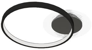 HOMCOM Plafoniera LED Moderna a 2 Anelli con Luminosità Regolabile, Potenza 30W, Nero | Aosom Italy