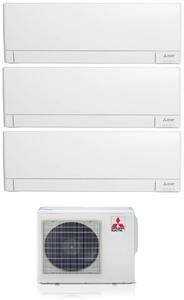 MITSUBISHI Climatizzatore Trial Split Inverter 9000 + 9000 + 9000 Btu Condizionatore con Pompa di Calore Classe A+++/A+ Gas R32 Wi-Fi ( Unit Inter