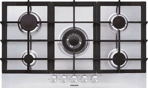 Glem Gas Piano Cottura 5 Fuochi a Gas Larghezza 86 cm Piano in Acciaio Inox - GT955HIX Fenice