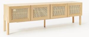 Credenza bassa in legno di quercia con intreccio viennese Jolie