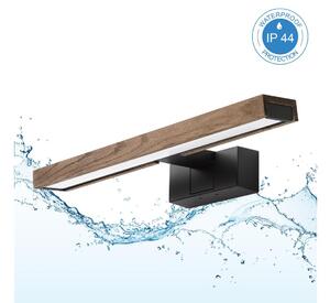 Brilagi - Illuminazione LED per specchio da bagno 3 in 1 WOODY MIRROR LED/8W/230V IP44 nero/rovere noce