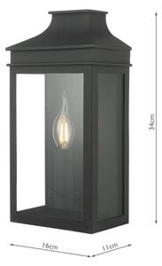 Där Lighting VAP5222 - Lampada da parete per esterni VAPOUR 1xE14/60W/230V IP44 nera