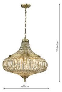 Där Lighting ASM0675 - Lampadario a catena ASMARA 6xE14/40W/230V ottone
