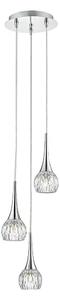 Där Lighting LYA0350 - Lampadario a sospensione su cavo LYALL 3xG9/40W/230V cromo lucido