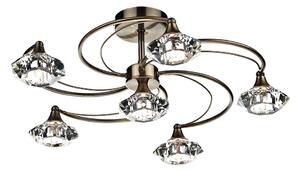 Där Lighting LUT0675 - Lampadario a plafone LUTHER 6xG9/40W/230V ottone