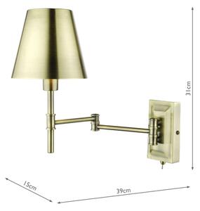 Där Lighting KEN0775 - Lampada da parete con braccio flessibile KENSINGTON 1xE14/25W/230V ottone