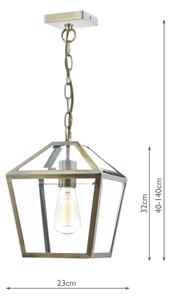 Där Lighting CHU0175 - Lampadario a catena CHURCHILL 1xE27/60W/230V ottone