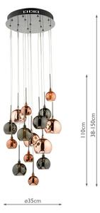 Där Lighting AUR1564 - Lampadario AURELIA a sospensione su cavi 15xG4/10W/230V
