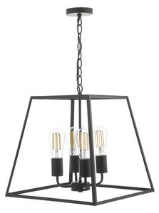 Där Lighting ACA8622 - Lampadario a sospensione ACADEMY con catena 4xE27/60W/230V nero