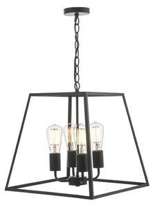 Där Lighting ACA8622 - Lampadario a sospensione ACADEMY con catena 4xE27/60W/230V nero