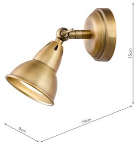 Där Lighting NAT0742 - Faretto da parete NATHANIEL 1xGU10/11W/230V in ottone