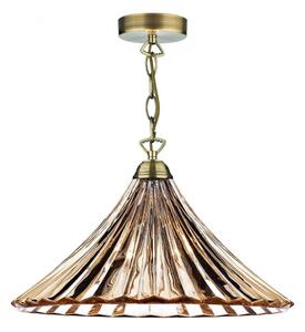 Där Lighting ARD866 - Lampadario a catena ARDECHE 1xE27/60W/230V ottone/marrone fumé
