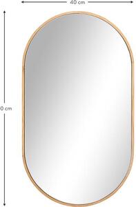 Specchio da parete ovale con cornice in legno di quercia Avery