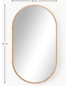 Specchio da parete ovale con cornice in legno di quercia Avery