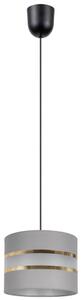 Lampadario su corda CORAL 1xE27/60W/230V d. 20 cm grigio