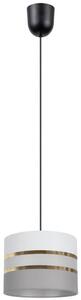 Lampadario su corda CORAL 1xE27/60W/230V d. 20 cm bianco/grigio