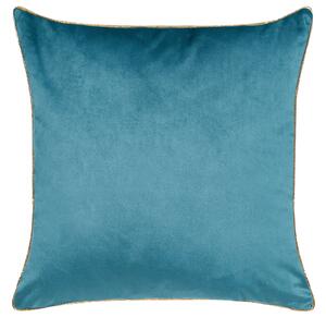 Set di 2 cuscini decorativi velluto blu 45 x 45 cm con frange e motivo orientale elegante glamour Beliani