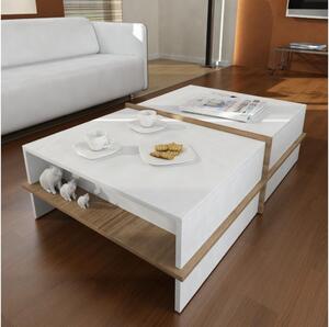 Tavolino PLUS 35x90 cm marrone/bianco