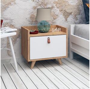 Comodino DOPO 55x50 cm beige/bianco