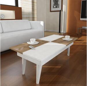 Tavolino CASTRUM 30x90 cm bianco/marrone